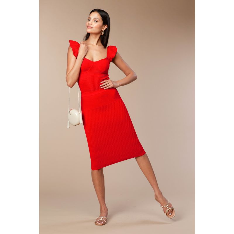 Morgan Pencil Skirt In High Risk Red image