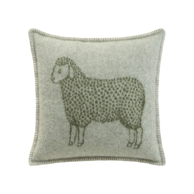 Mossy Green Dot Sheep Cushion Cover image