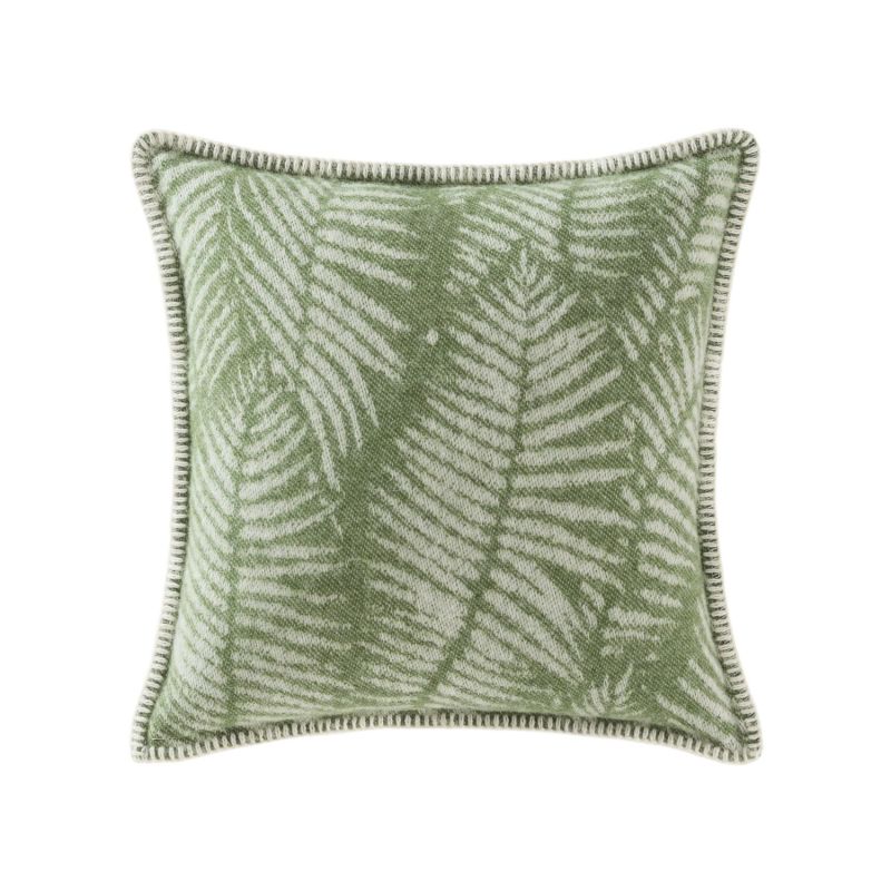 Mossy Green Fern Wool Cushion image