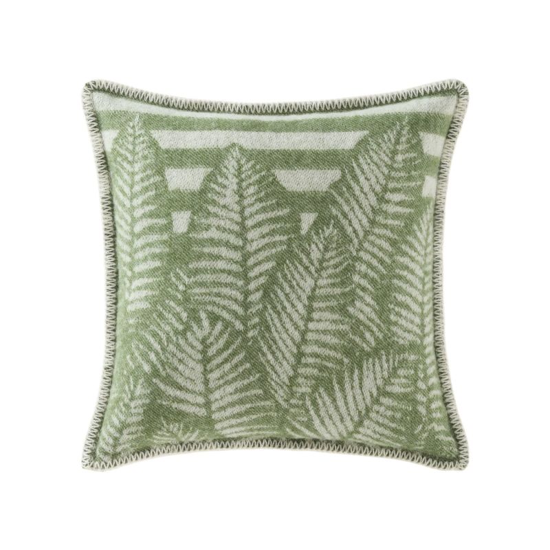 Mossy Green Fern Wool Cushion image