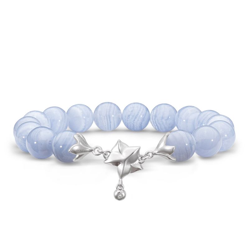 Moth Orchid Blue Lace Agate Bracelet image