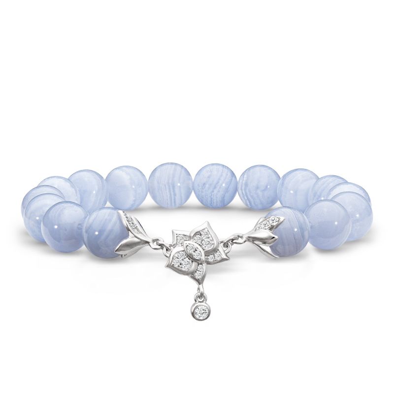 Moth Orchid Blue Lace Agate Bracelet image