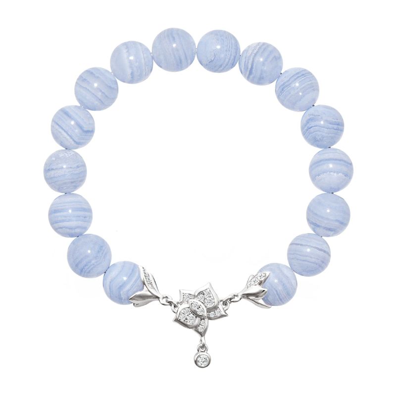 Moth Orchid Blue Lace Agate Bracelet image