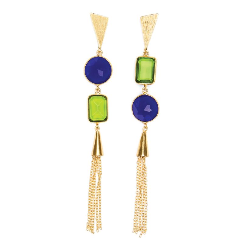 Deconstructed Gems Triangle Cocktail Earrings image