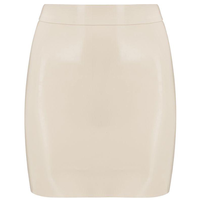 Latex Mini Skirt - White image