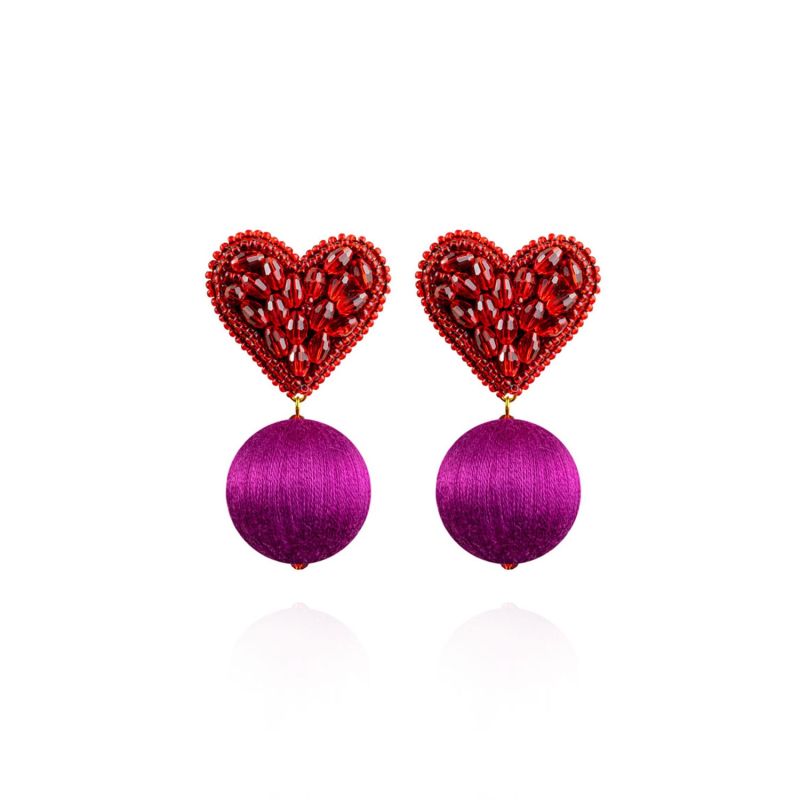 Luisa Earrings In Mulberry Red image