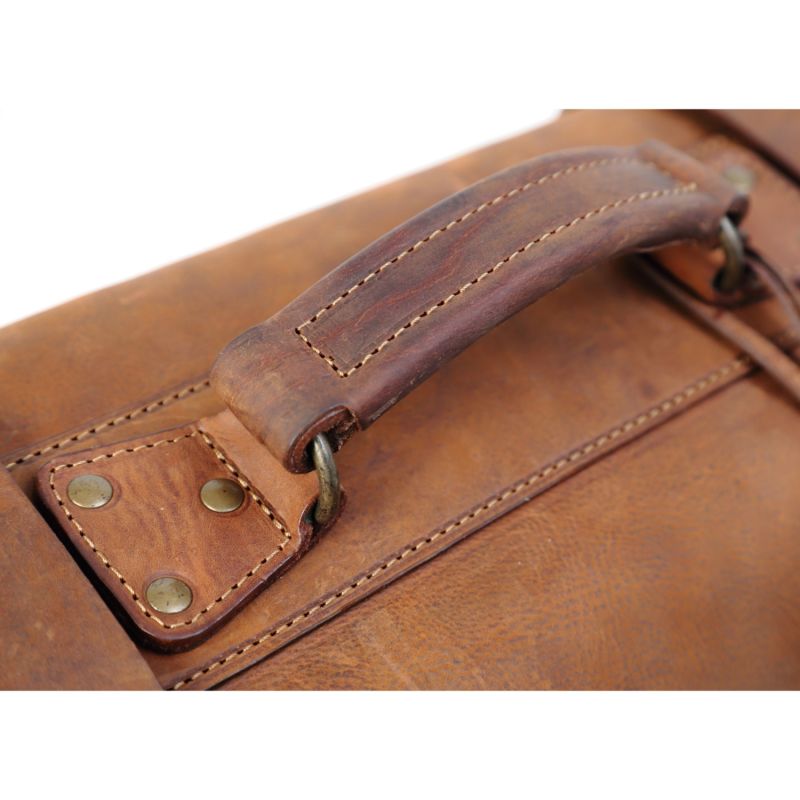 Leather Duffel Bag In Heritage Brown image