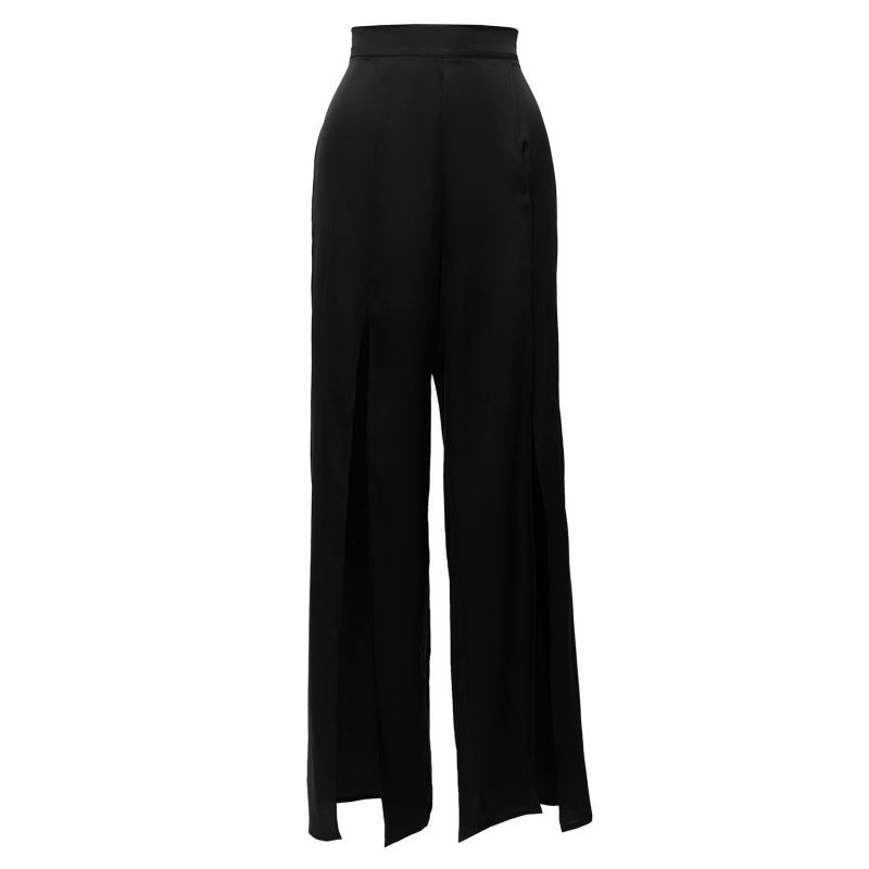 Silk Step Pants Black image