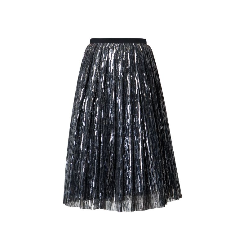 Fairy Midi Sequined Skirt In Silver image