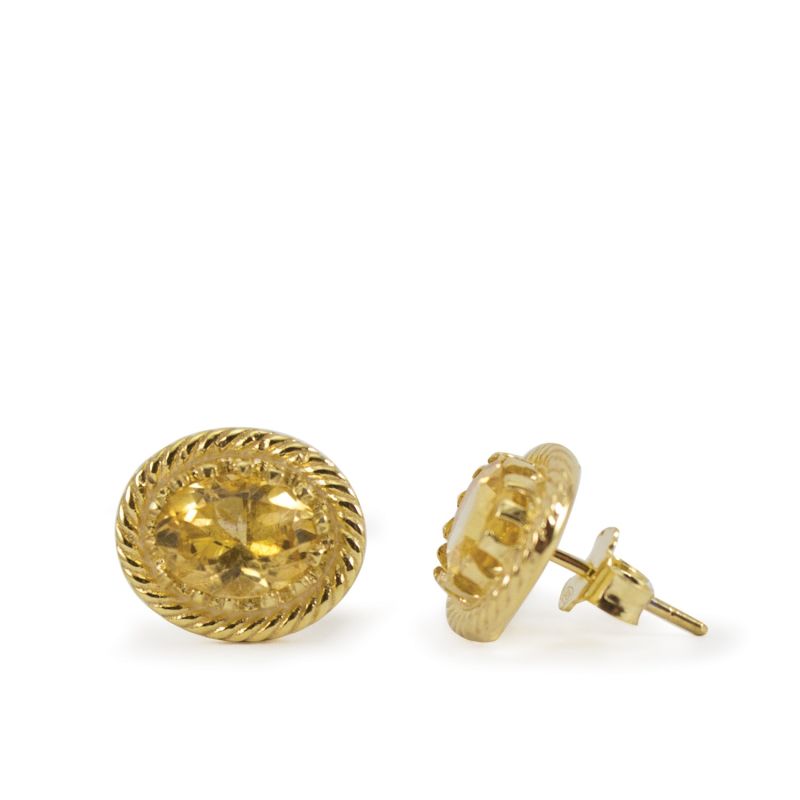 Luccichio Gold Vermeil Citrine Stud Earrings image