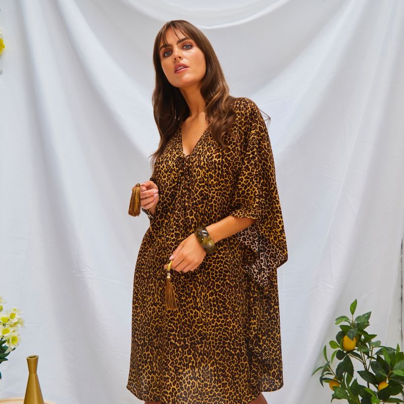 Arya Leopard Tassel Caftan image