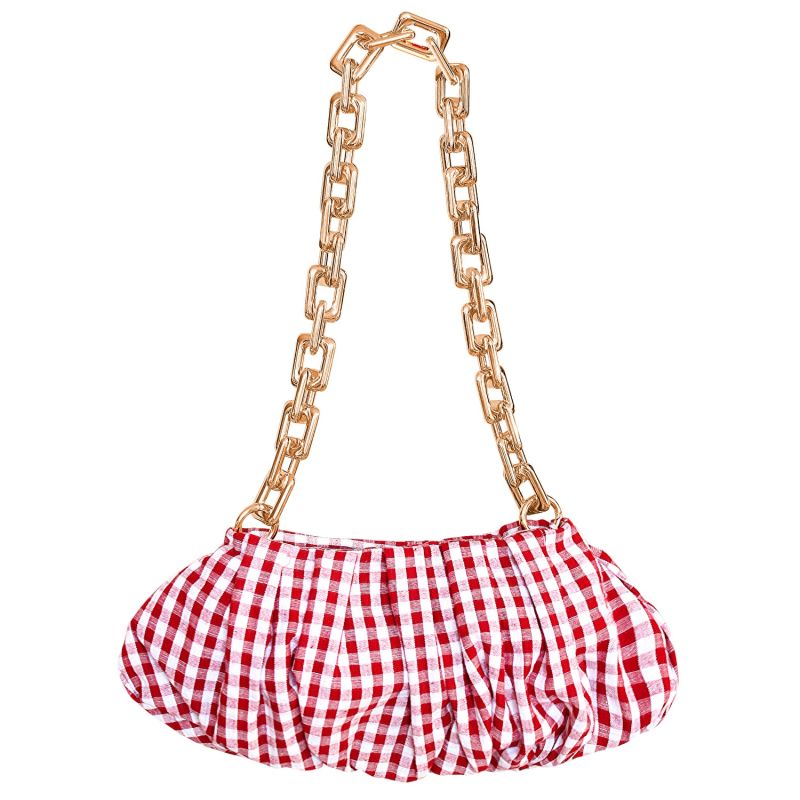 Awan Ruffle Bag, In Red Gingham image