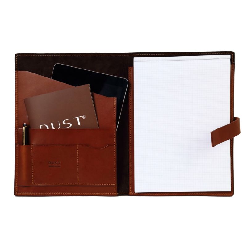 Leather Document Holder In Cuoio Brown image