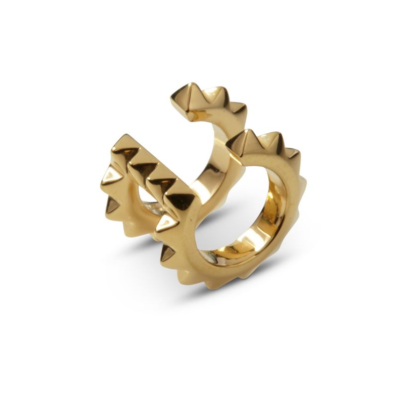 Croc Double Ear Cuff Yellow Gold image