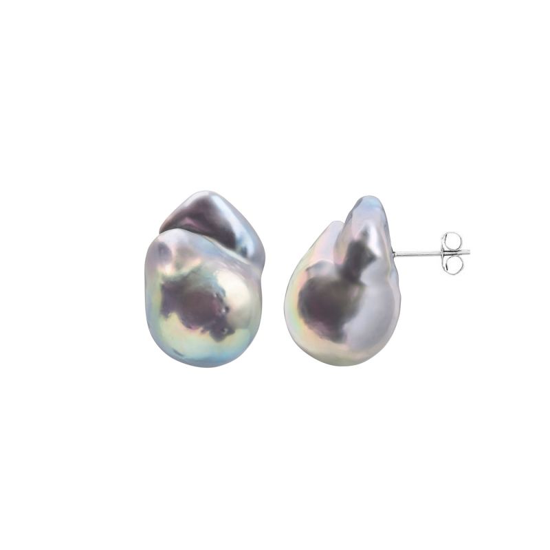 Nebula Baroque Grey Pearl Earrings image