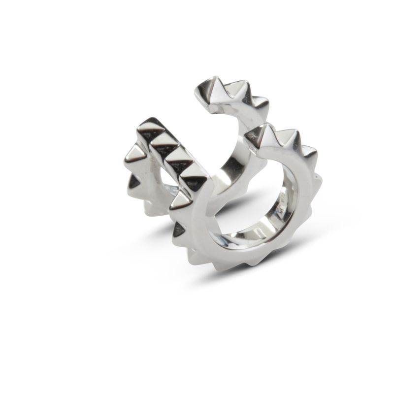 Croc Double Ear Cuff Silver image