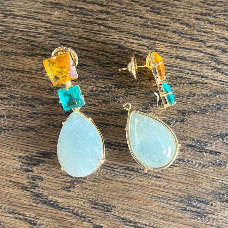 Amber, Tourmaline And Light Blue Gemstone image