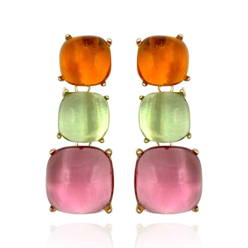 Multi-Color Lightweight Resin Clip On Earring image