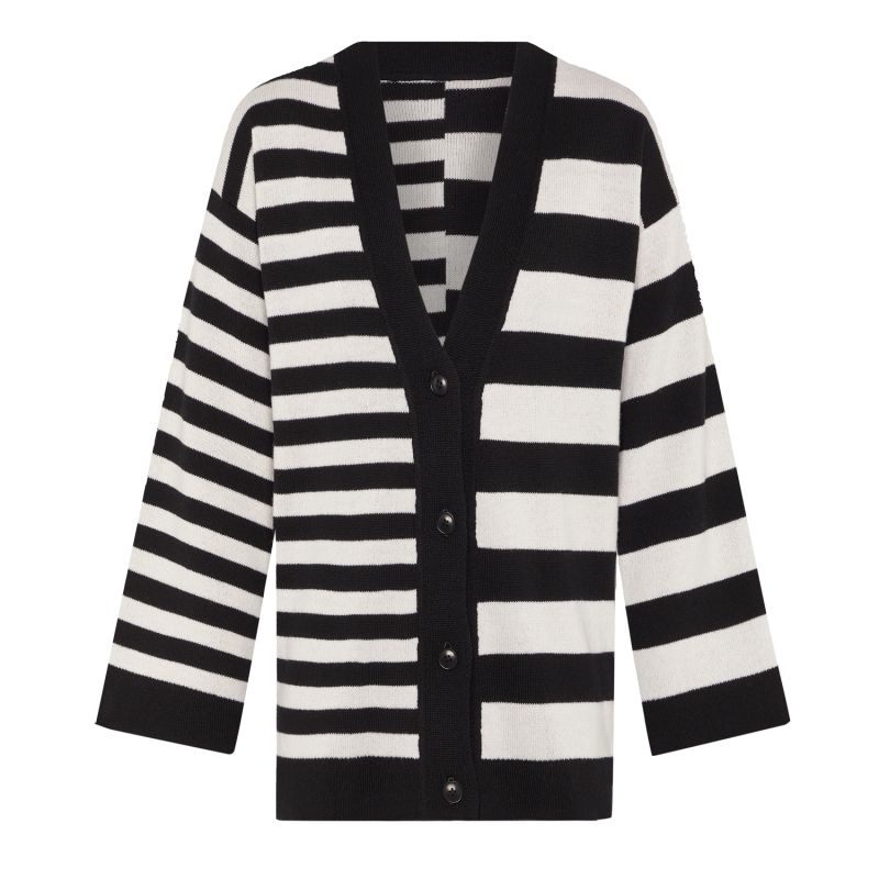 Multi-Striped Organic Cotton Knitted Cardigan Women image