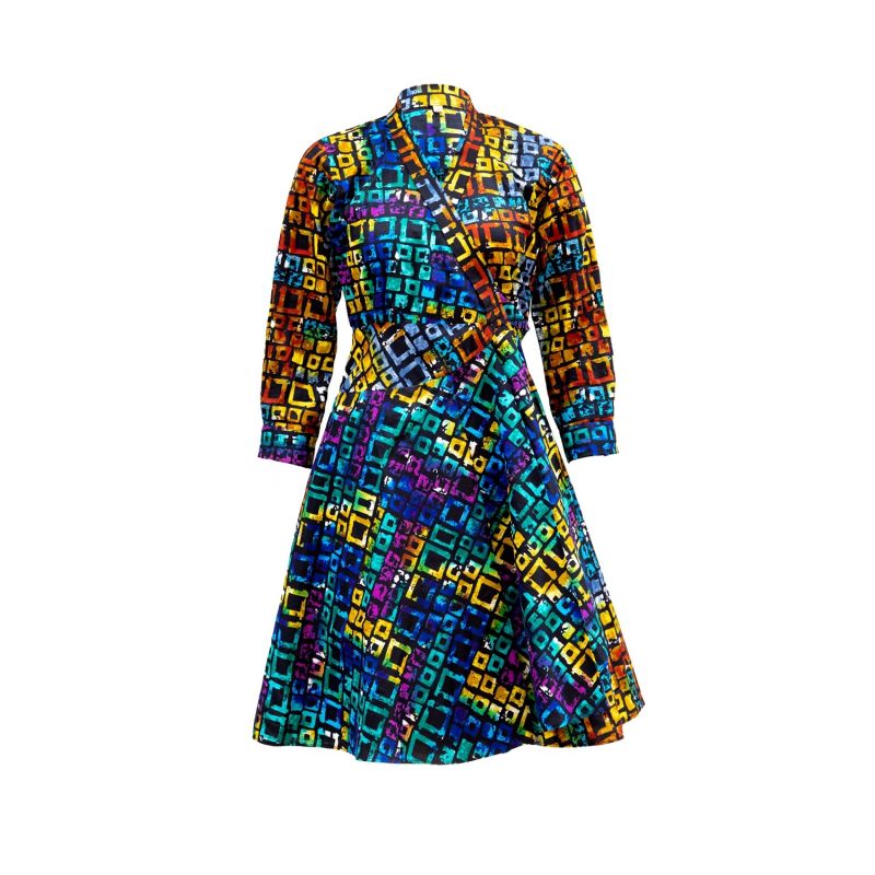 Multiprint Wrap Dress image