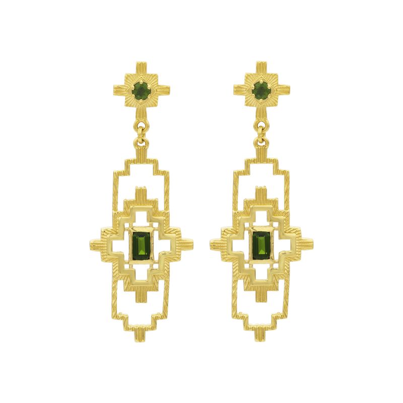 Munay Earrings Gold Chrome Diopside image