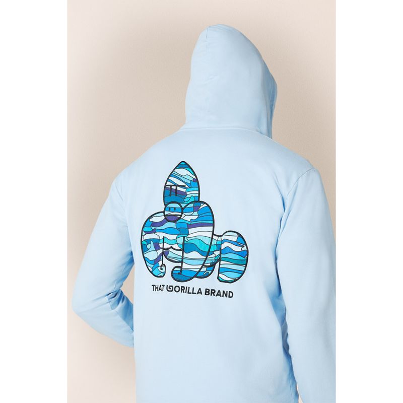 Mutanda Men’s Big Gorilla Zip Hoody - Placid Blue image