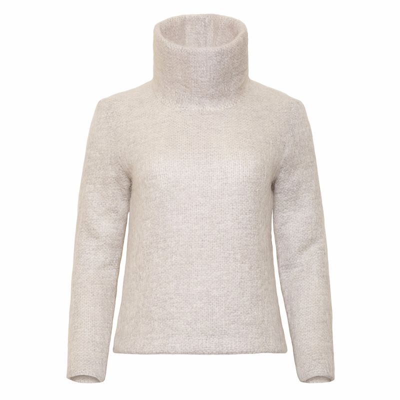 Edith Roll Neck Wool Jumper In Natural Colour image