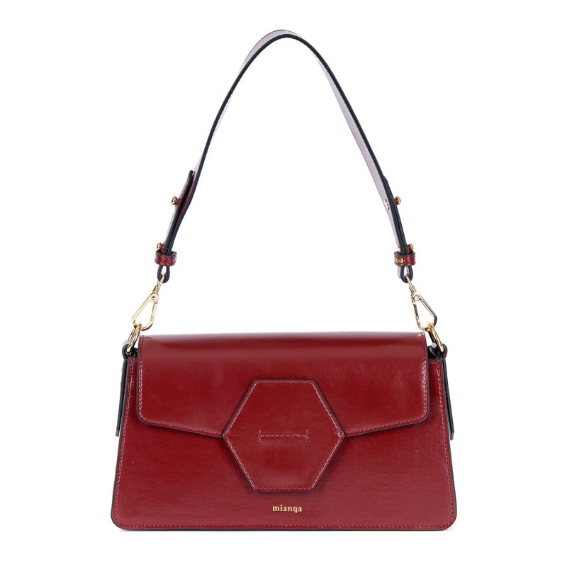 Vegan Cactus Leather Shoulder Bag - Red image