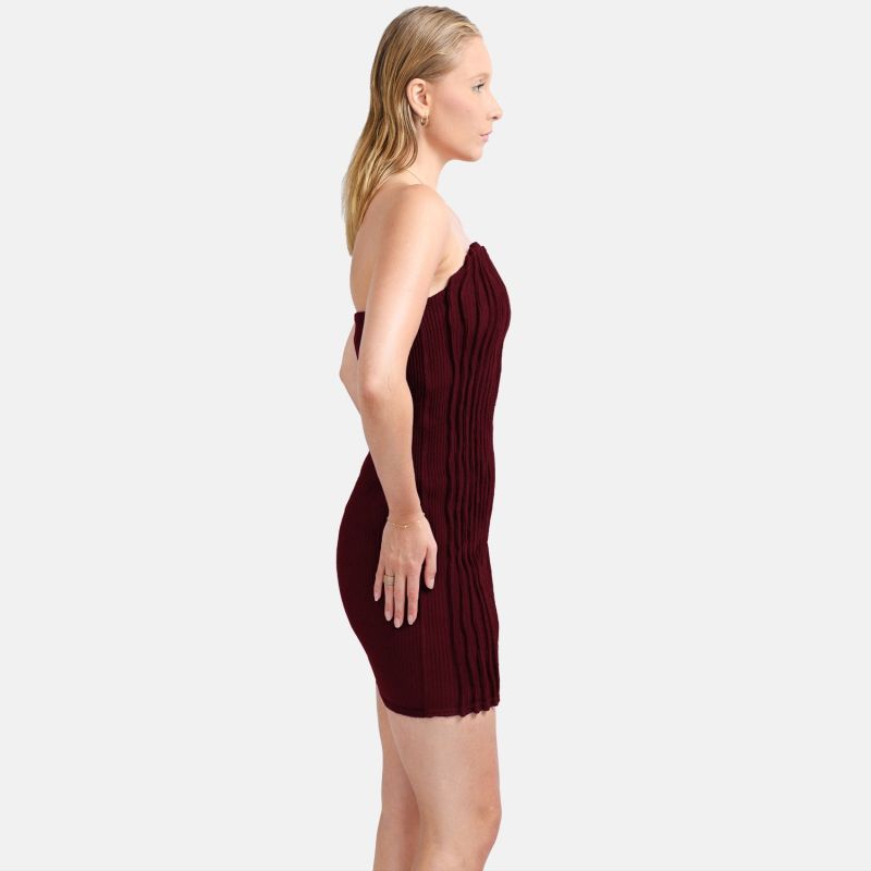 Mycel - Rib Knit Mini Dress Red image