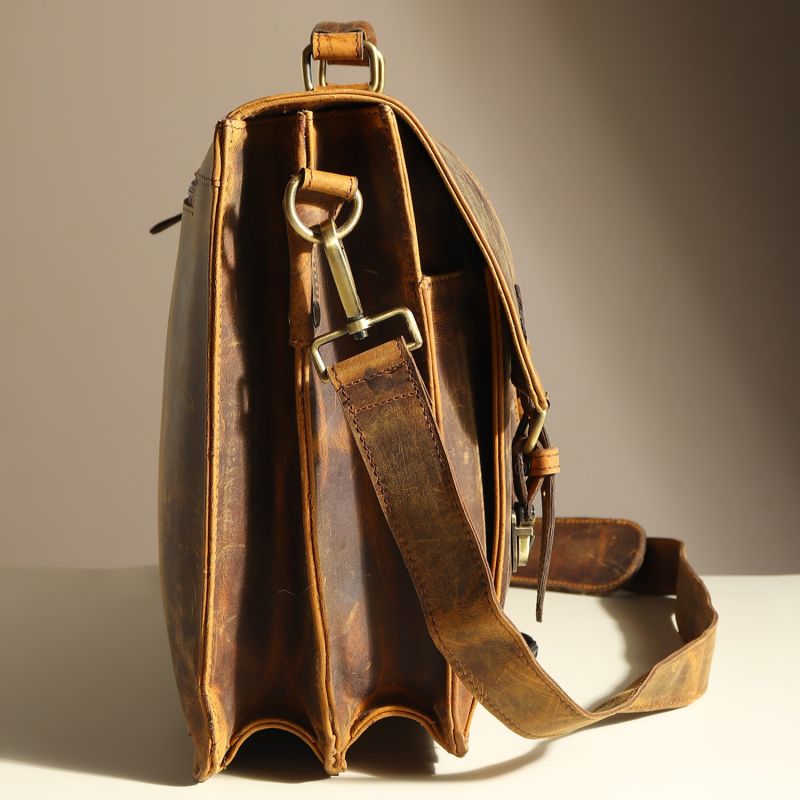 Myers Leather Messenger Bag Dötch Leather Wolf & Badger