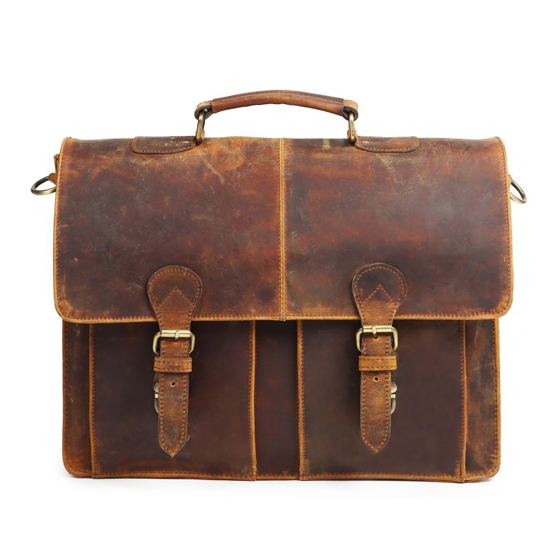 Myers Leather Messenger Bag Dötch Leather Wolf & Badger