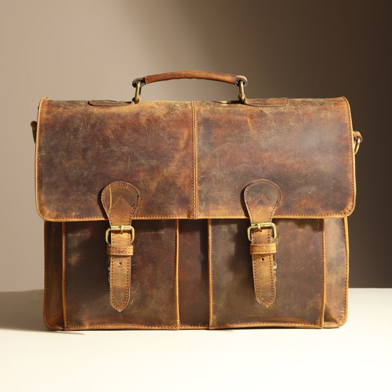 Myers Leather Messenger Bag Dötch Leather Wolf & Badger