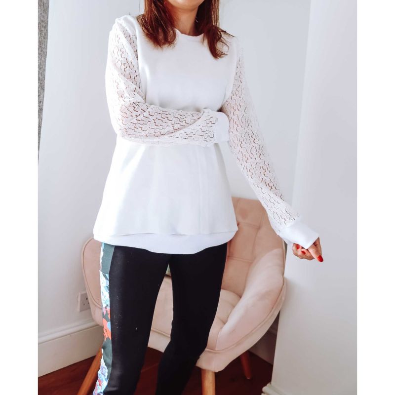 Ivory Lace Sleeve Jumper image