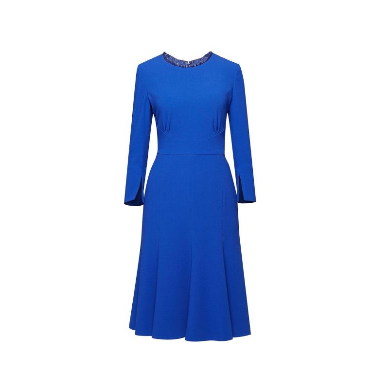 Christina Royal Blue Fluted Dress image