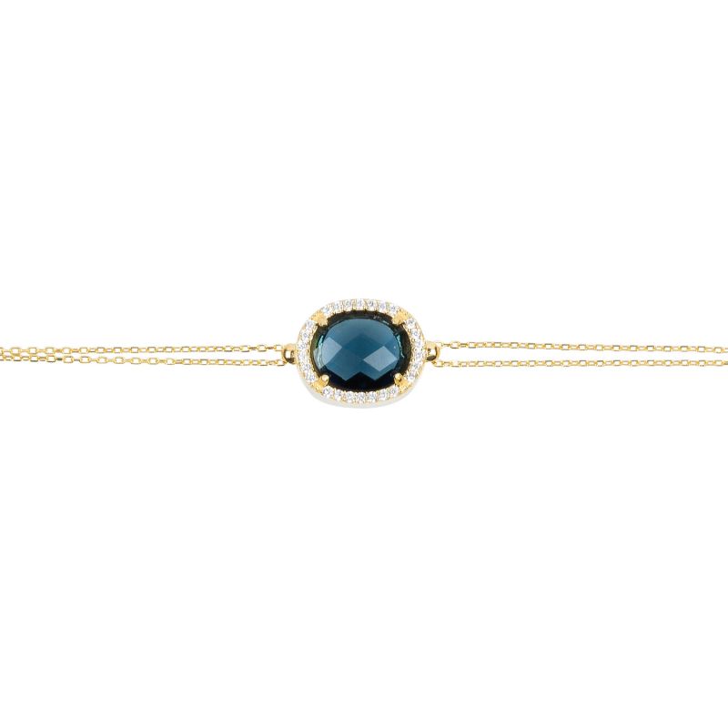 Beatrice Oval Gemstone Bracelet Gold Sapphire Hydro image