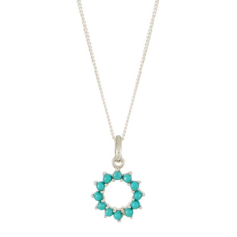 Halo Radiance Small Silver Necklace - Turquoise image