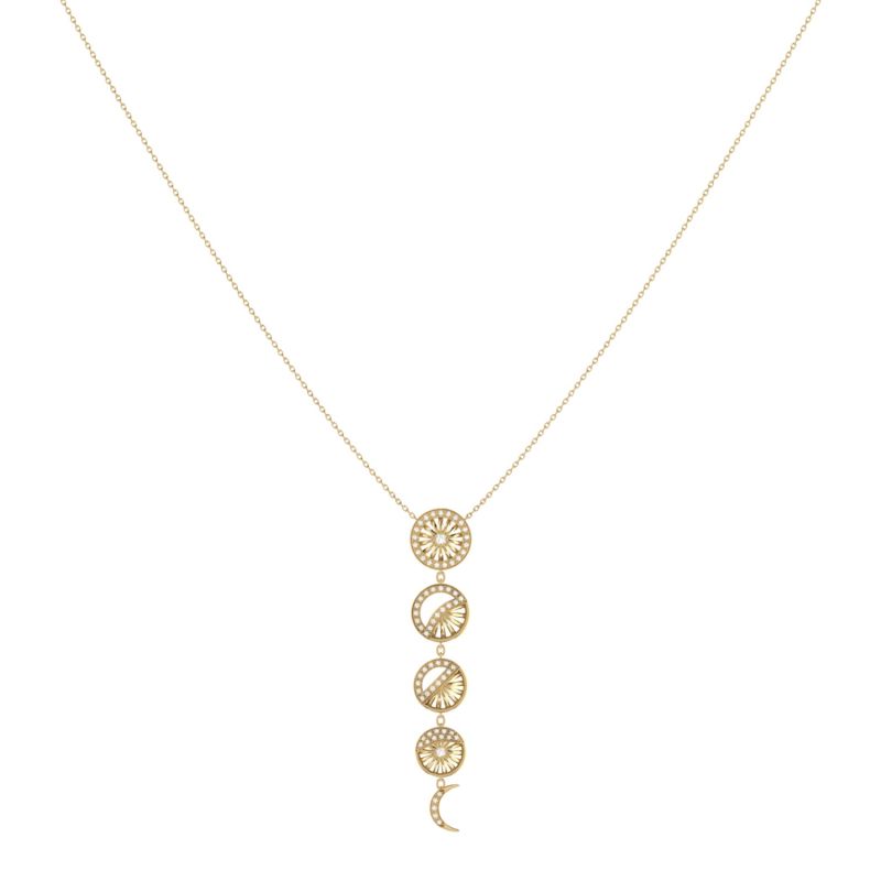 Moon Phases Necklace In 14 Kt Yellow Gold Vermeil On Sterling Silver image