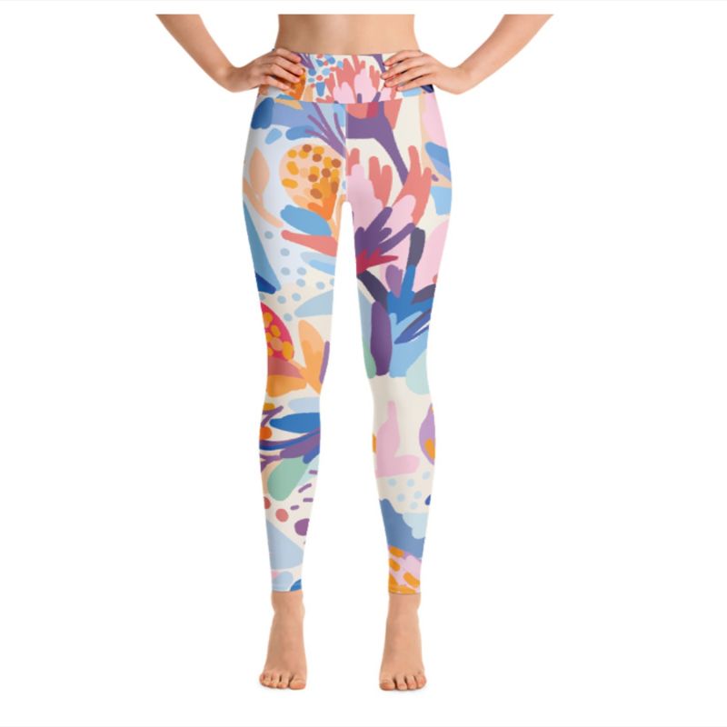 High Waist Yoga Leggings In Floral Garden image