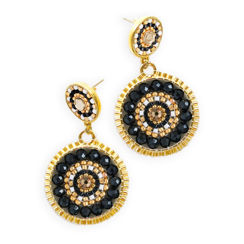 Double Circle Statement Drop Earrings - Spirit Of Place City Night image