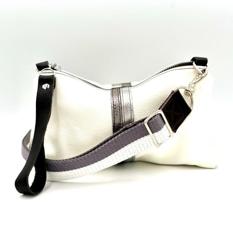 Nancy Crossbody Bag In White Leather image