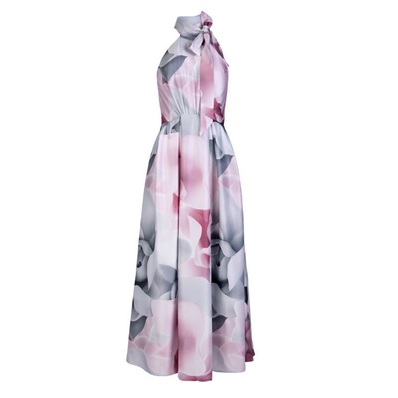 Nancy Print Silk Satin Maxi Length Dress image