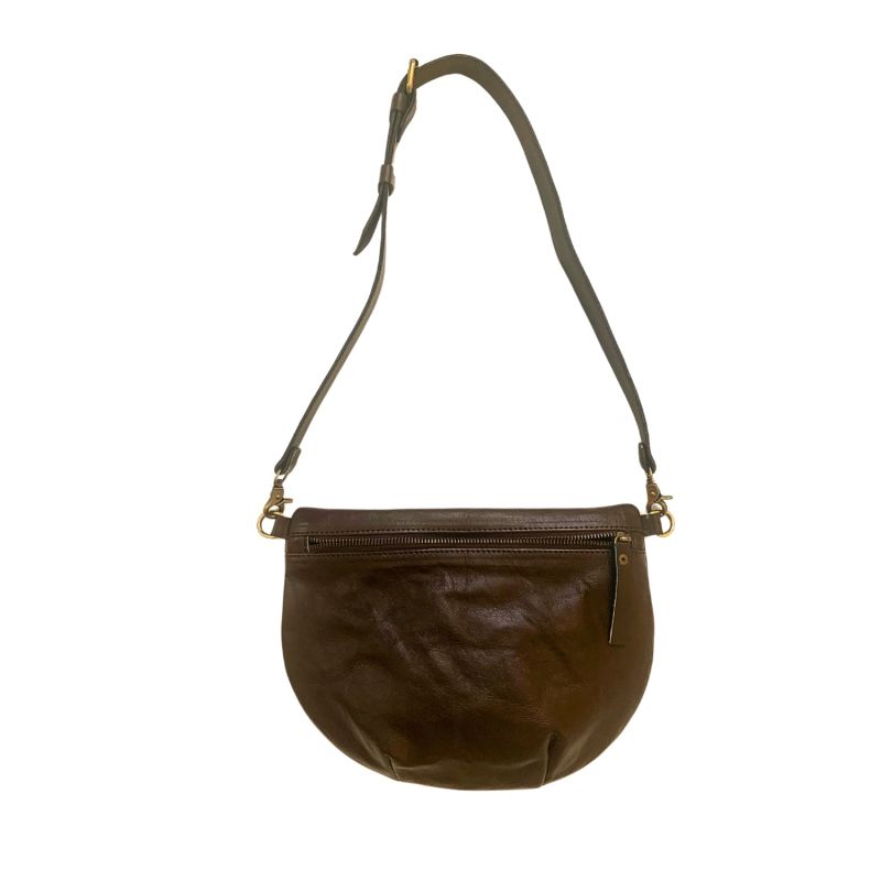 Naomi Leather Sling Bag - Dark Brown image