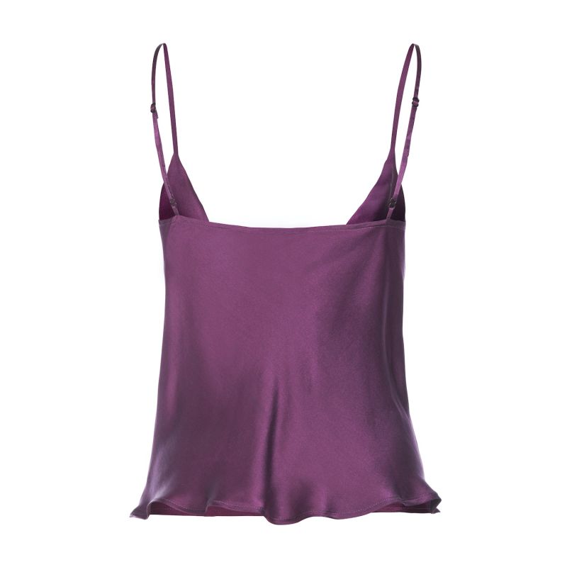 Elle - Violet Organic Peace Silk Top With Thin Straps image