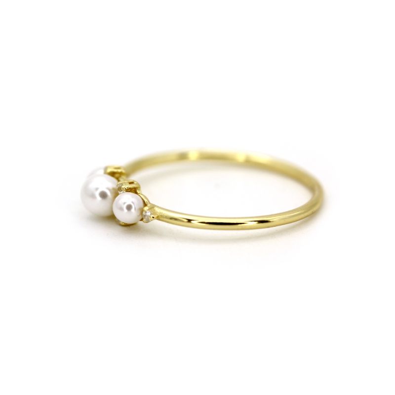 Natural Pearl And Diamond Yellow Gold Ring | VicStoneNYC Fine Jewelry ...