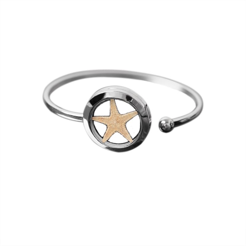 Natural Nude Color Starfish Stainless Steel Bracelet - Vacation On The Beach image