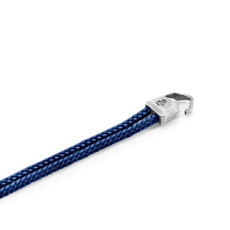 Navy Blue Cromer Silver & Rope Bracelet image