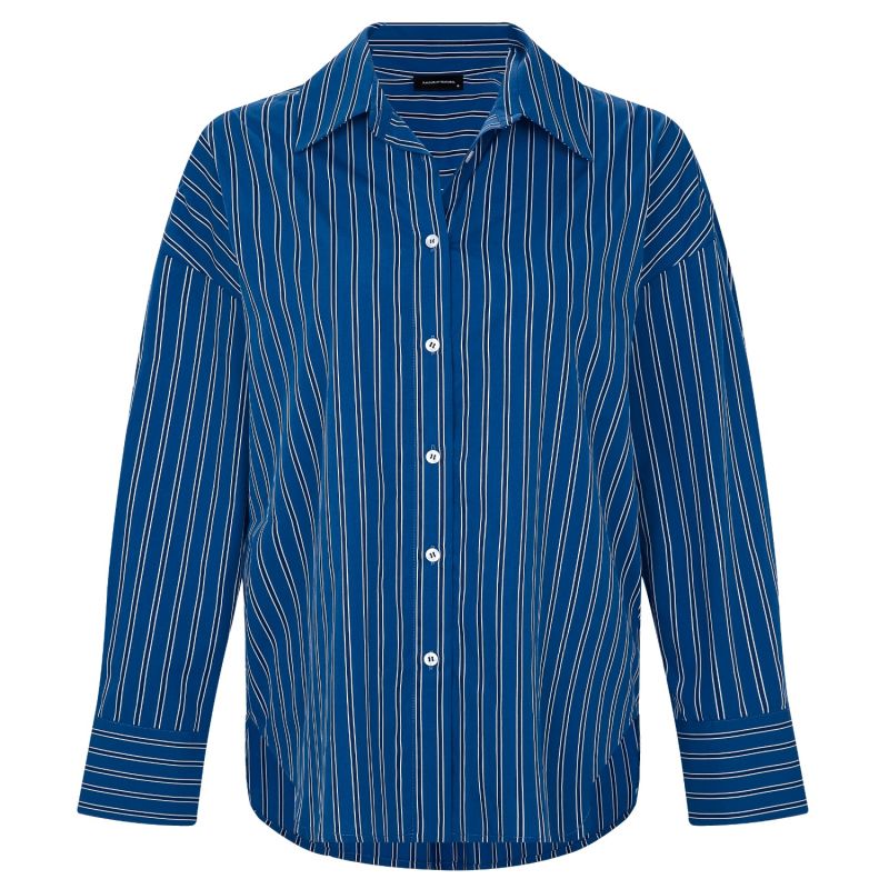 Navy Stripe Oversize Shirt image