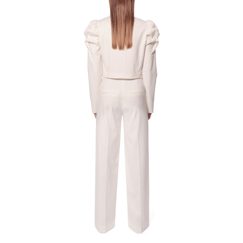 Naya Aesthetic White Short Blazer With Puffed Sleeves image