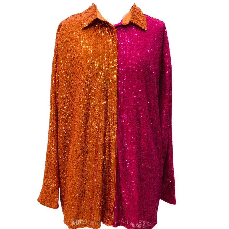 SoiréE Sequin Shirt - Orange/Pink image