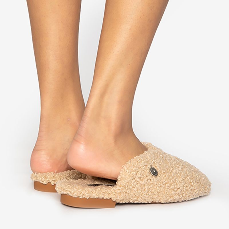 Carla Indoor Outdoor Mule Slippers In Natural image